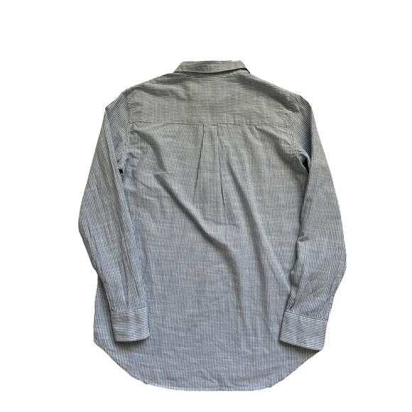 NWT Gap Boyfriend Popover Shirt Women XS Striped  Blue White Long Sleeves Cotton - Picture 2 of 8